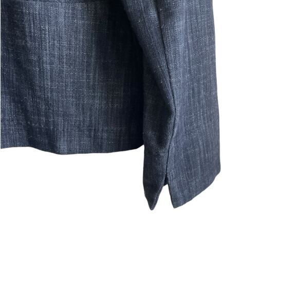 JM Collection Women Jacket 14 Blue Chambray Soft Denim Decorative Trim Blazer - Picture 8 of 12